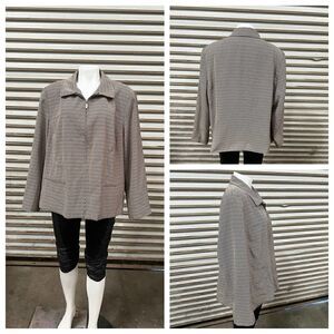 Maggie McNauchton jacket zip up long sleeve faux pockets long sleeve size 20W